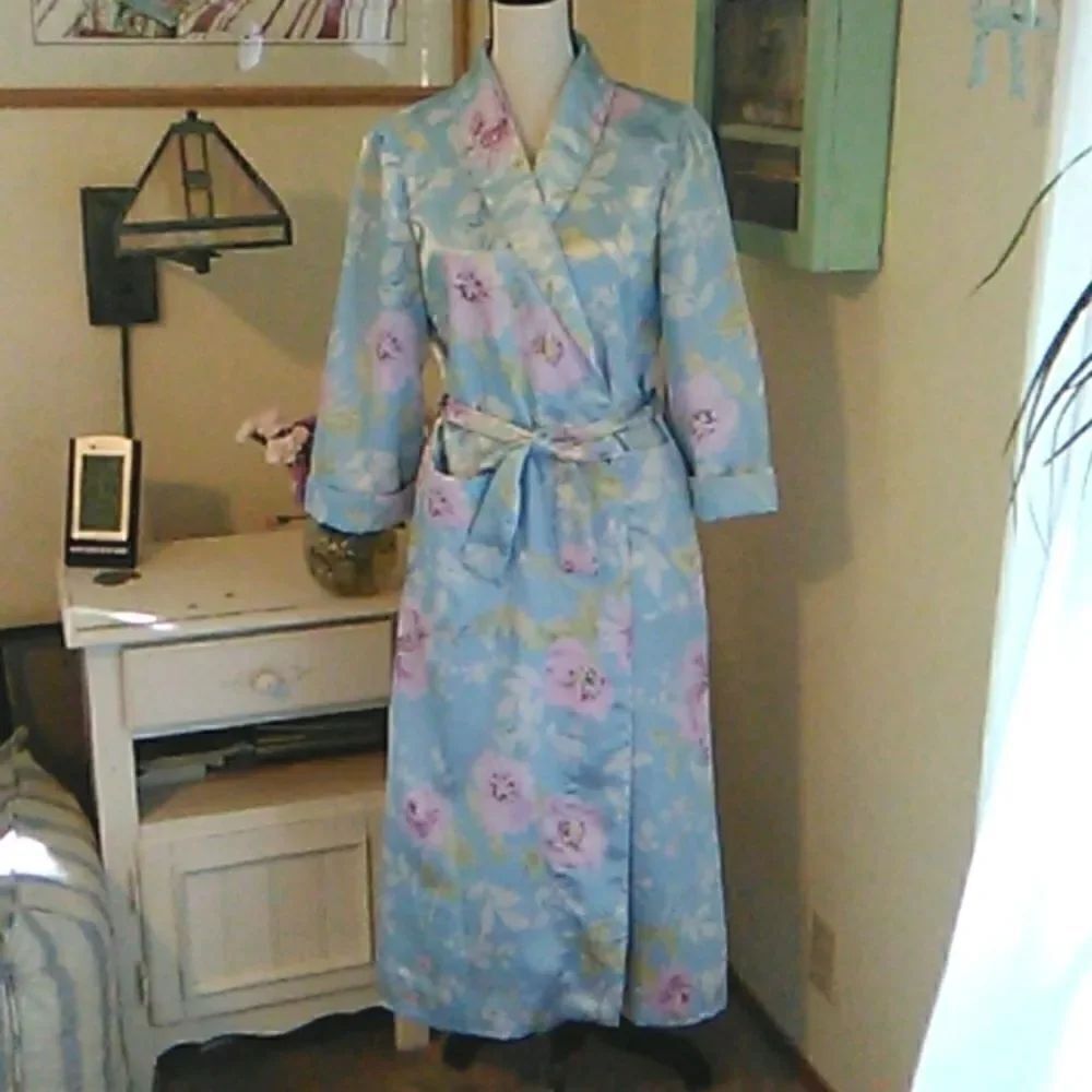 Handmade Satin Floral Robe